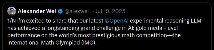 OpenAI gold medal, IMO 2026